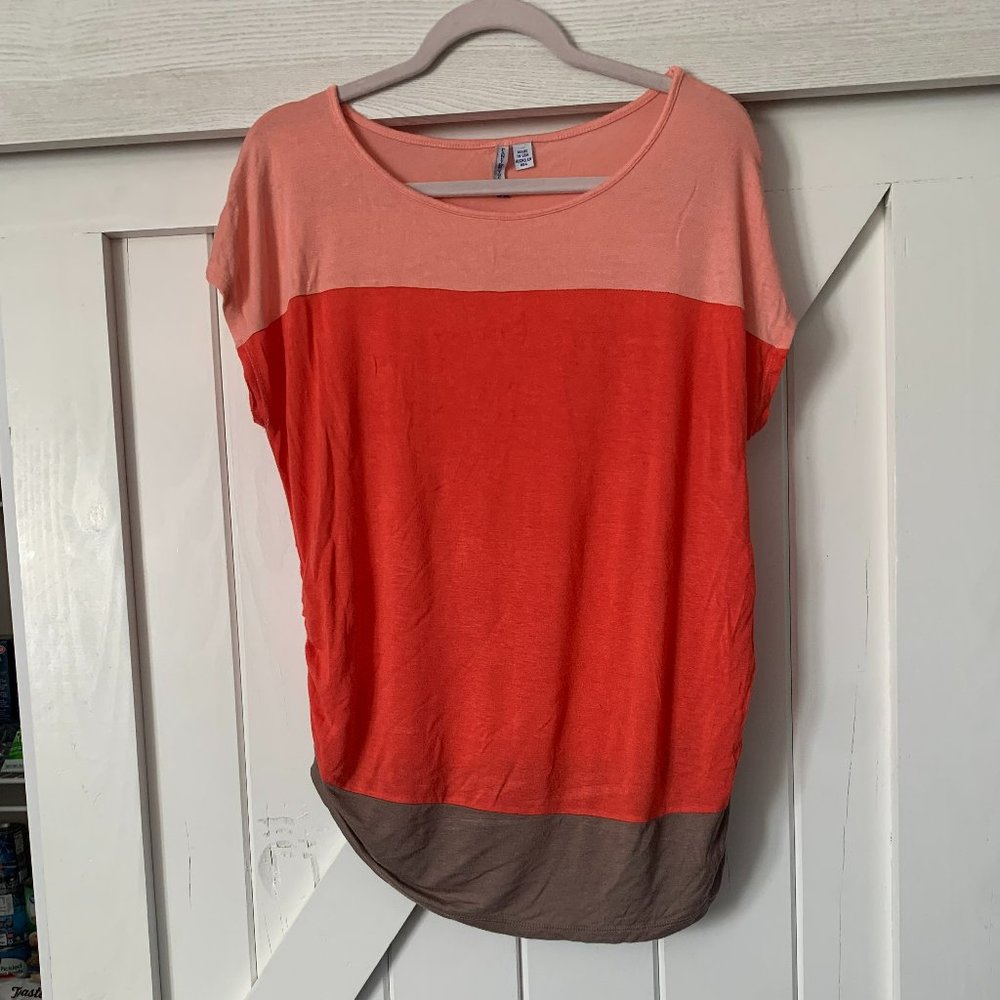 Planet Motherhood Maternity Colorblock Top Size XL